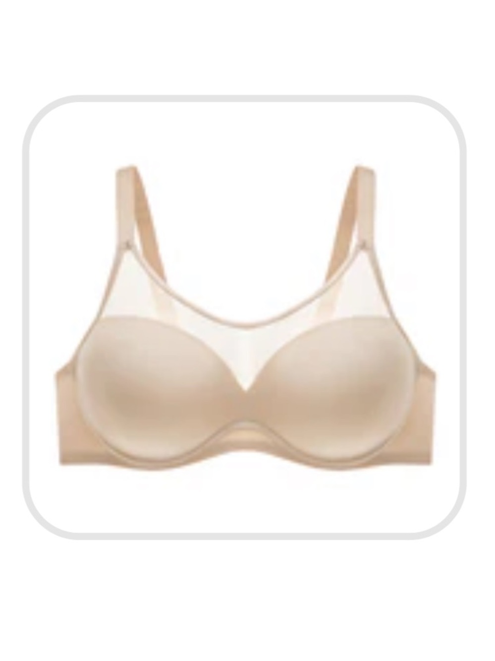 Smooth Nude Support Underwire Bra with Sheer Mesh Panel